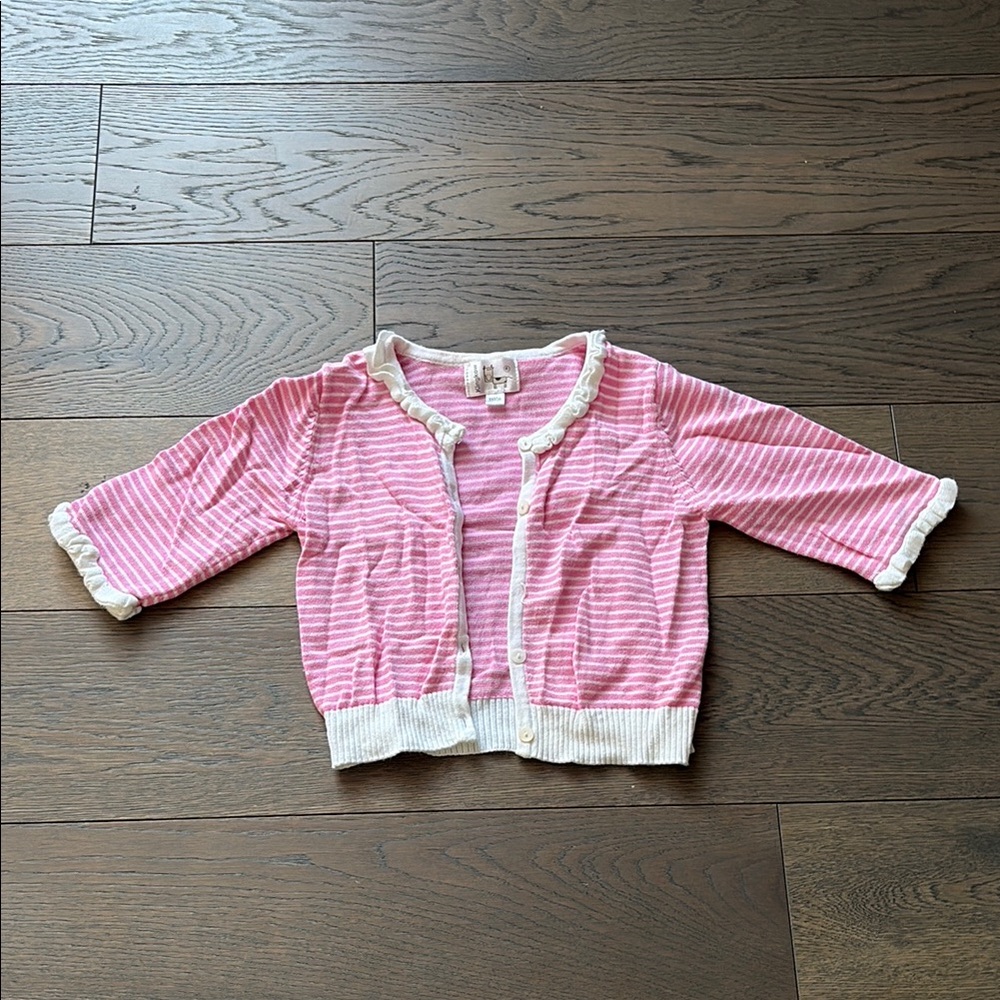 Pink Striped Kids Cardigan